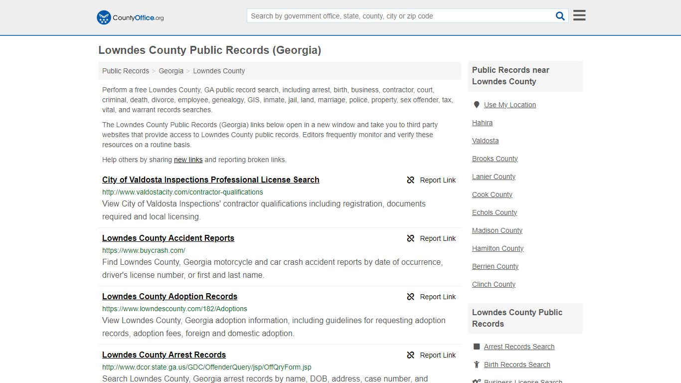 Public Records - Lowndes County, GA (Business, Criminal, GIS, Property ...