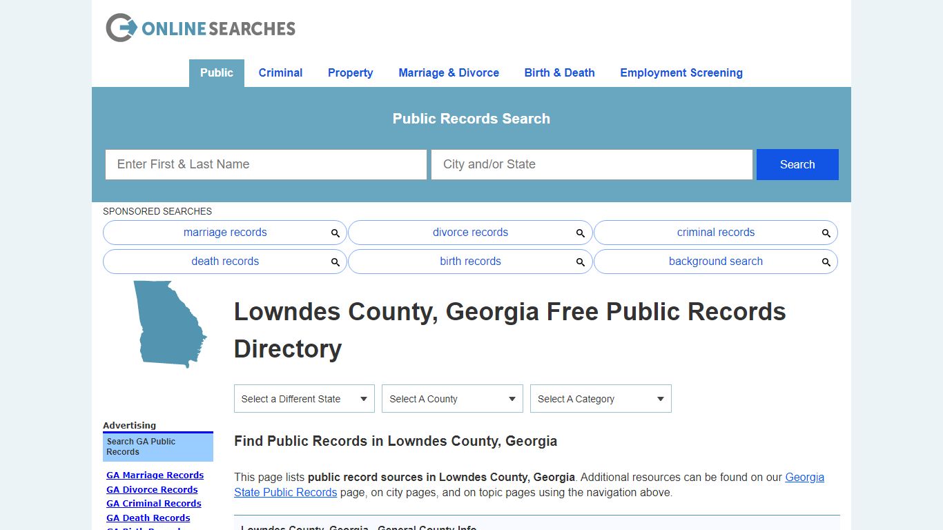 Lowndes County, Georgia Public Records Directory