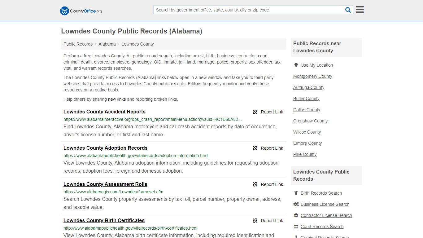 Lowndes County Public Records (Alabama) - County Office